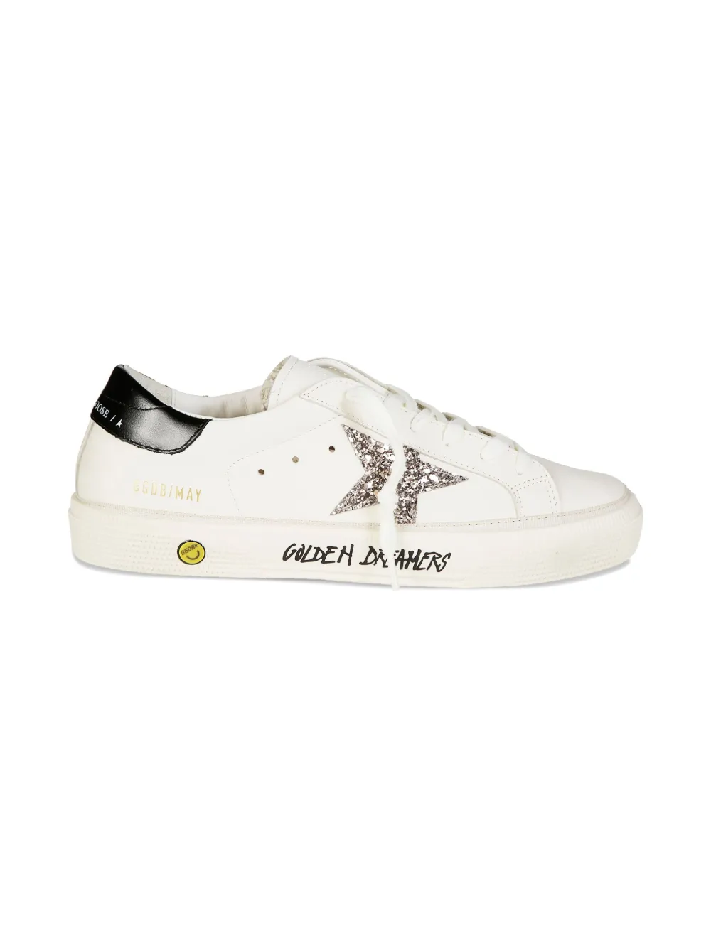 Кожаные кеды may с блестящей звездой Golden Goose Kids, белый — фото 2