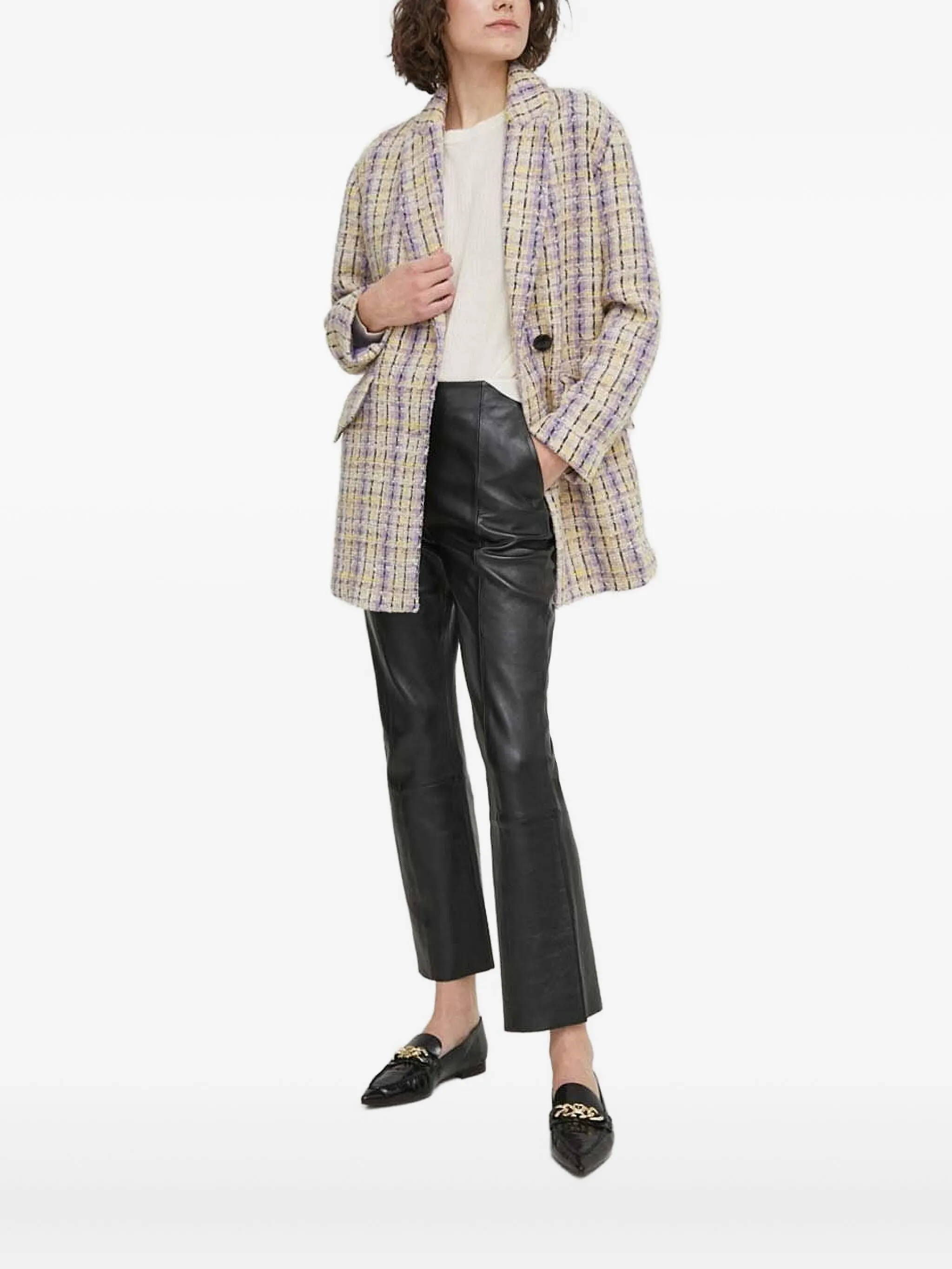 

Твидовый пиджак Sisley, фиолетовый