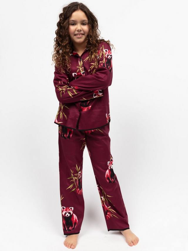 

Детский пижамный комплект Yasmin с принтом панды Minijammies, Ox-blood