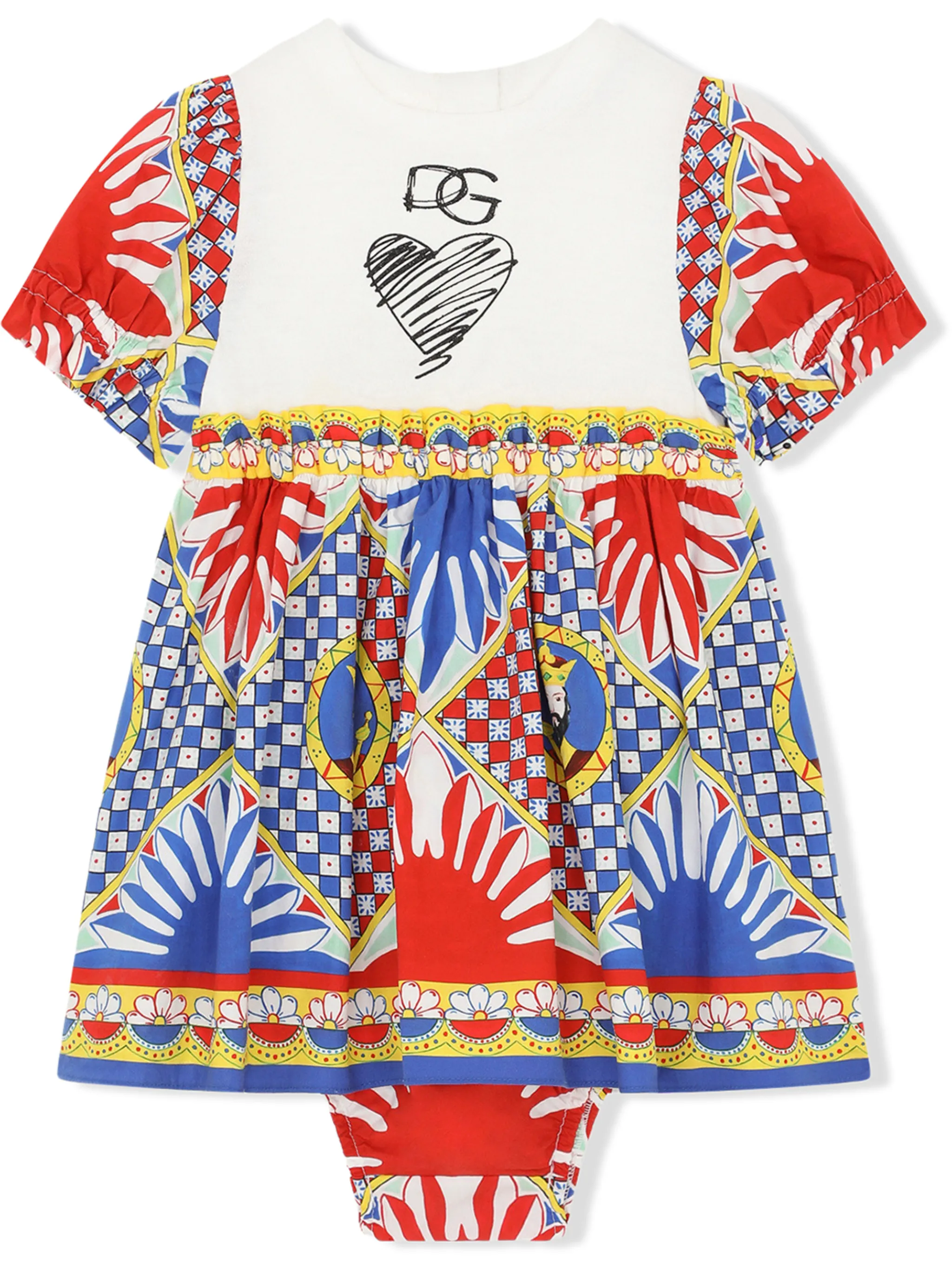 Платье с принтом Carretto Dolce & Gabbana Kids, белый — фото 4
