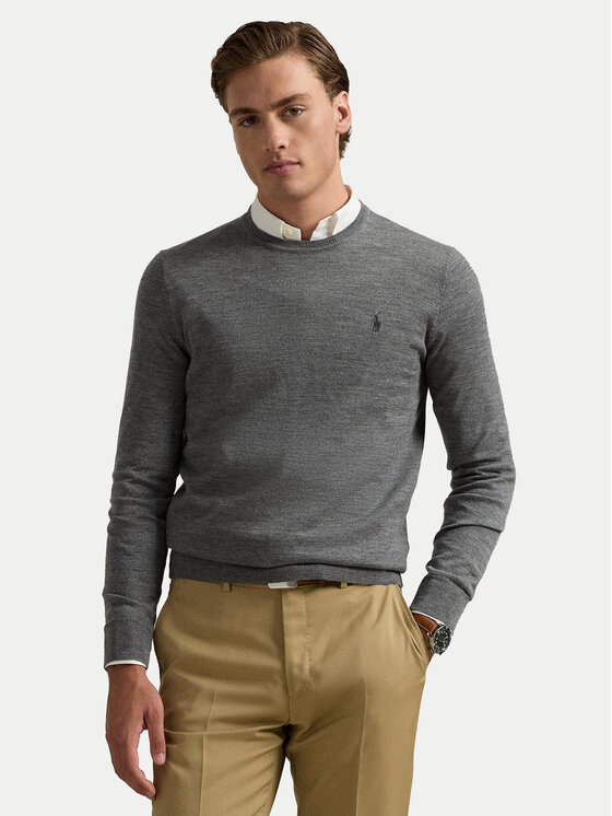 

Свитер slim fit 710946143002 Polo Ralph Lauren, серый
