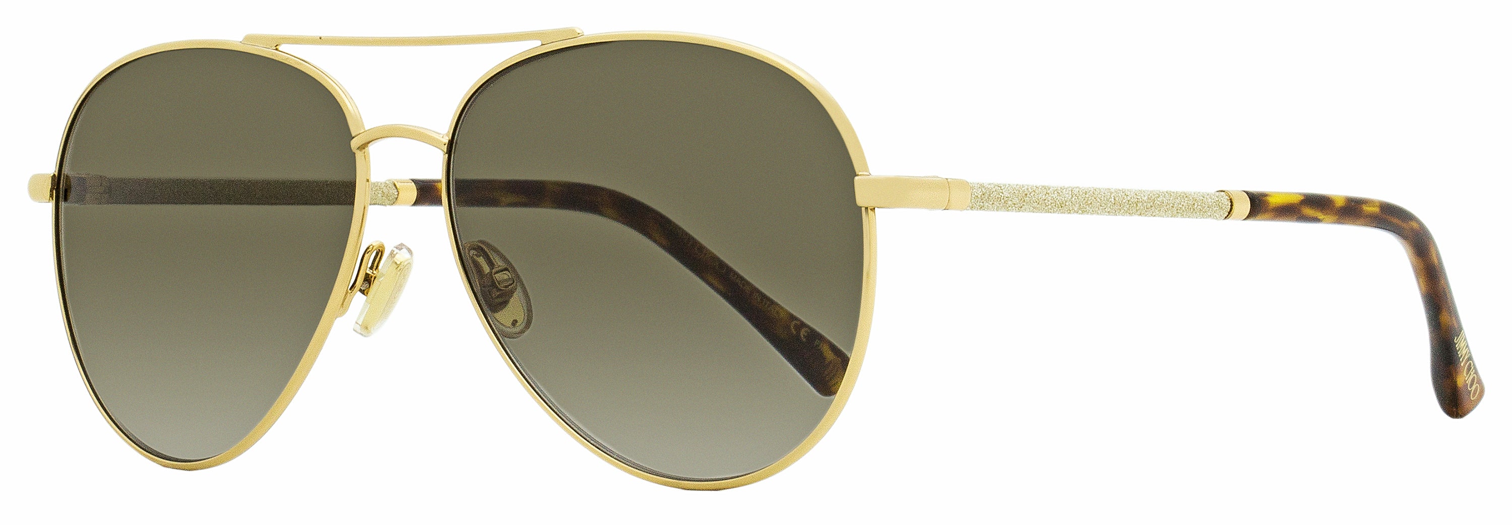 

Женские солнцезащитные очки-пилоты Jimmy Choo Devan 06JHA Gold/Havana 59 мм