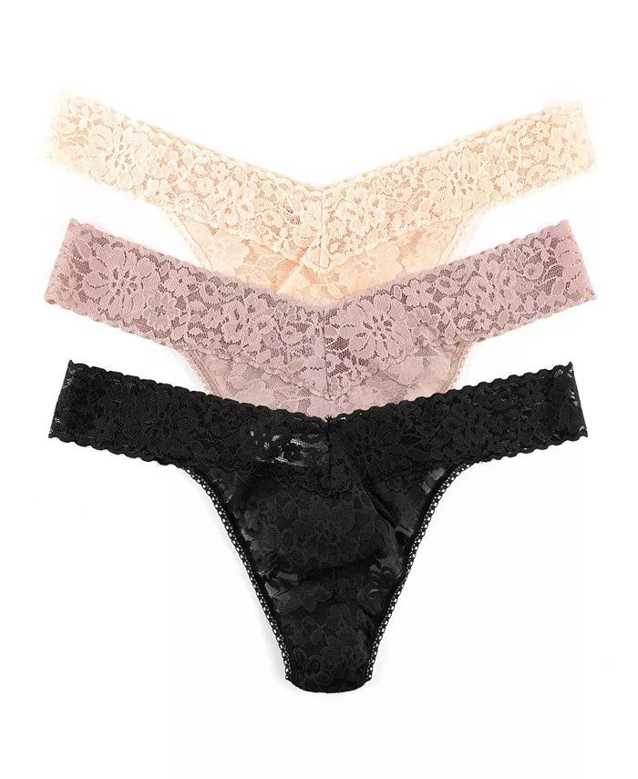 

Женские ежедневные трусики-стринги с кружевом Original Rise, 3 шт Hanky Panky, мультиколор