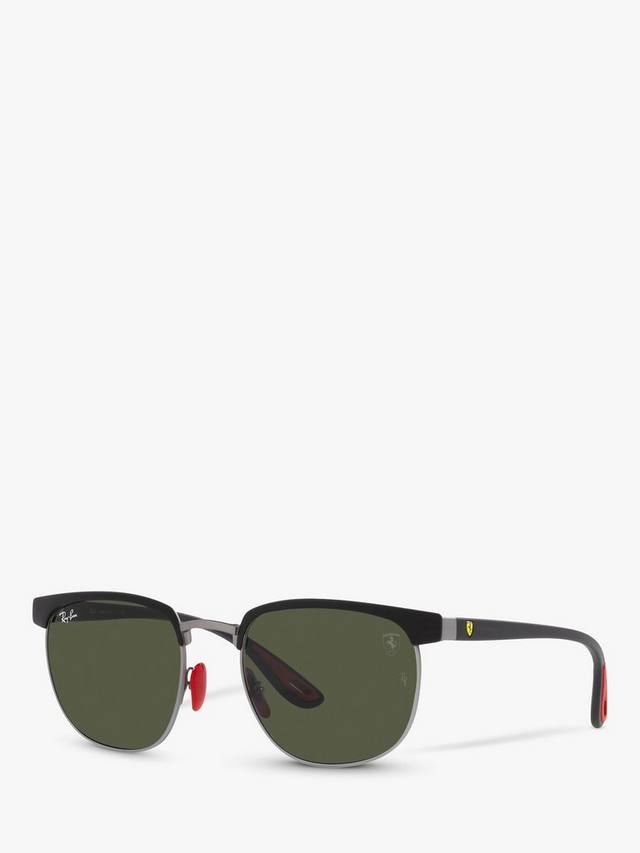 

RB3698 Scuderia Ferrari унисекс квадратные солнцезащитные очки Ray-Ban, Matte Black On Matte Gunmetal/Green
