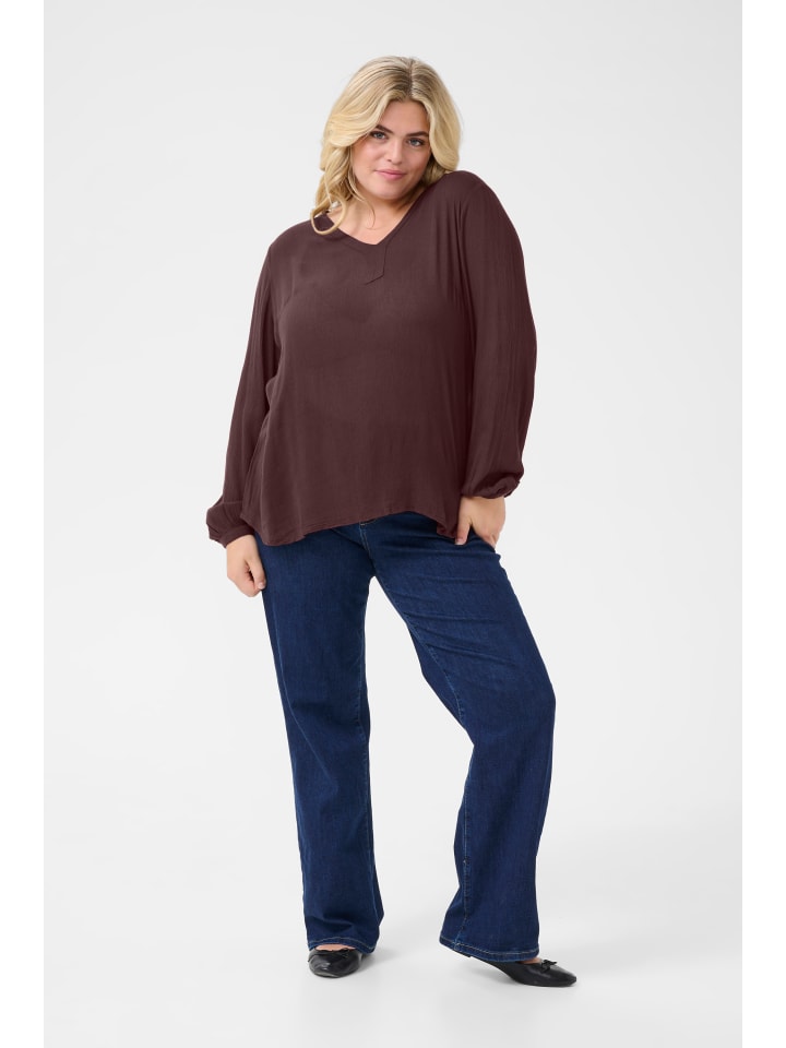 

KAFFE curve Блузка с длинными рукавами KCami, стандартный крой, цвет Fudge