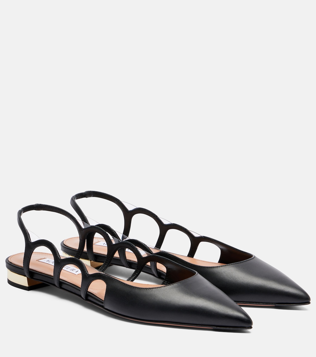 Балетки Endless Love на ремешке из кожи Aquazzura, черный