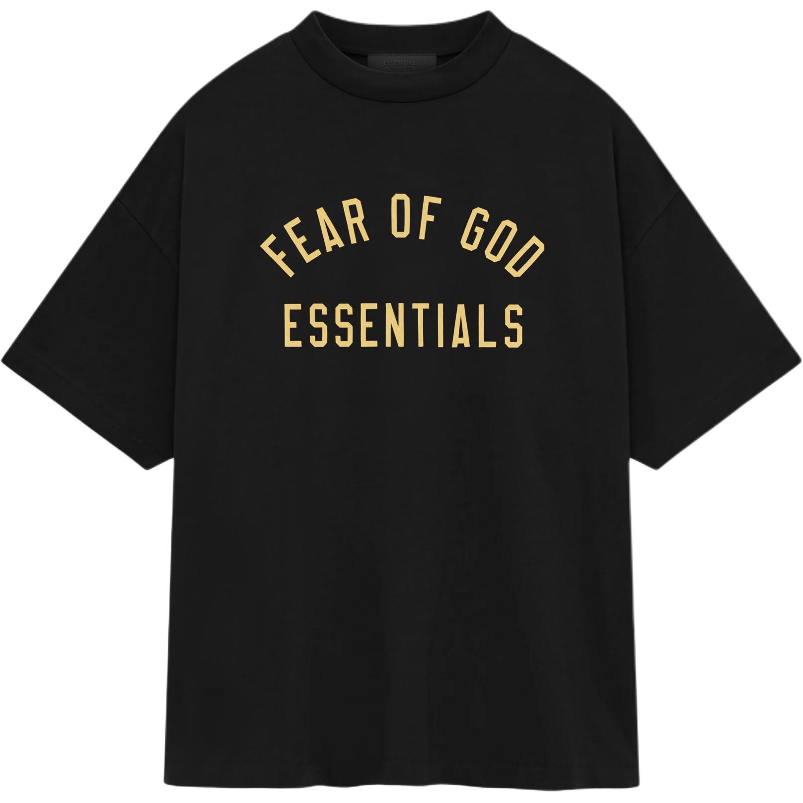 Футболка с круглым вырезом Fear Of God Essentials, Обсидиановый черный/Черный — фото 2