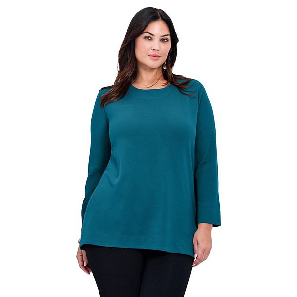 

Женский топ Hacci с ажурными деталями Breanna plus size Avenue, Teal