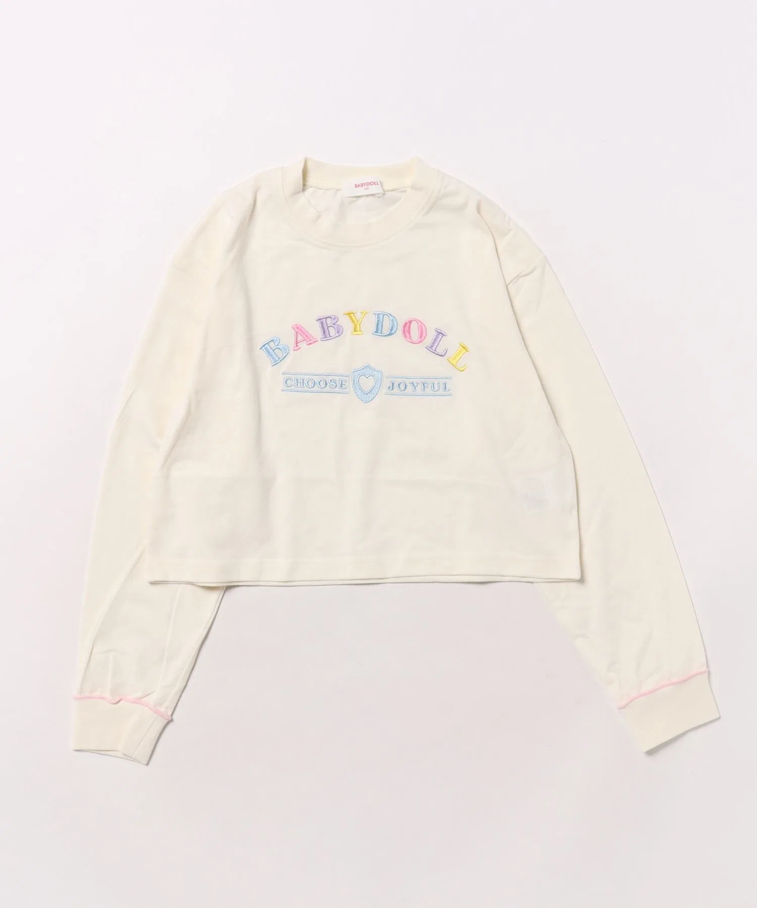 Детская футболка с радужной вышивкой BABYDOLL короткий рукав оранжевая — фото 2