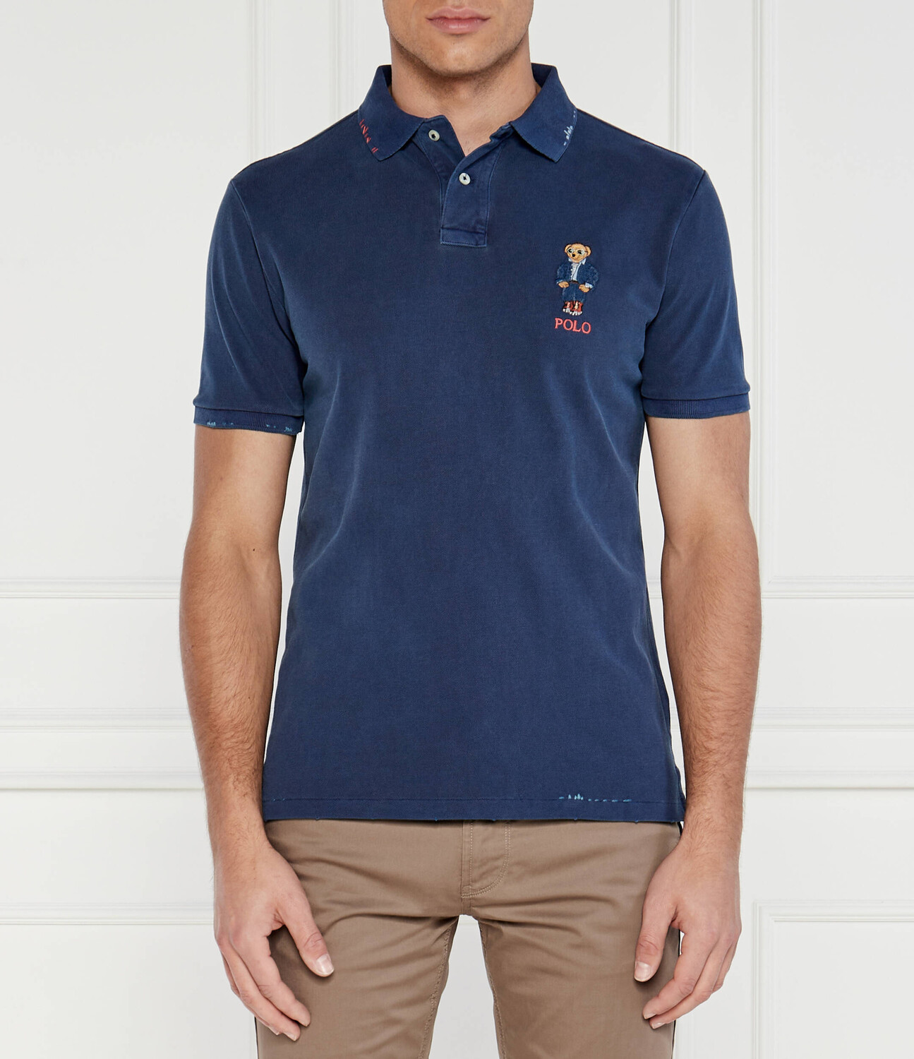 

Поло POLO RALPH LAUREN Custom slim fit, темно-синий