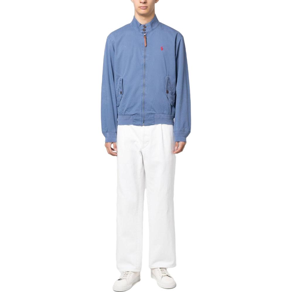 Polo Ralph Lauren Вышитая логотипом куртка-бомбер на молнии, Sky Blue — фото 4