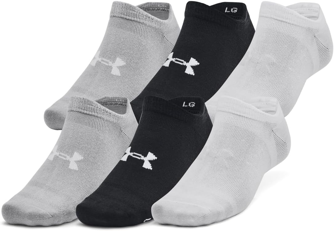 Детские носки Under Armour Essential 2.0 No Show, 6 пар, легкие, (002) Black/Black/Halo Gray — фото 4
