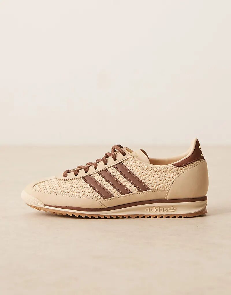 Кроссовки adidas Originals SL 72 OG кремового и коричневого цветов с плетением — фото 2