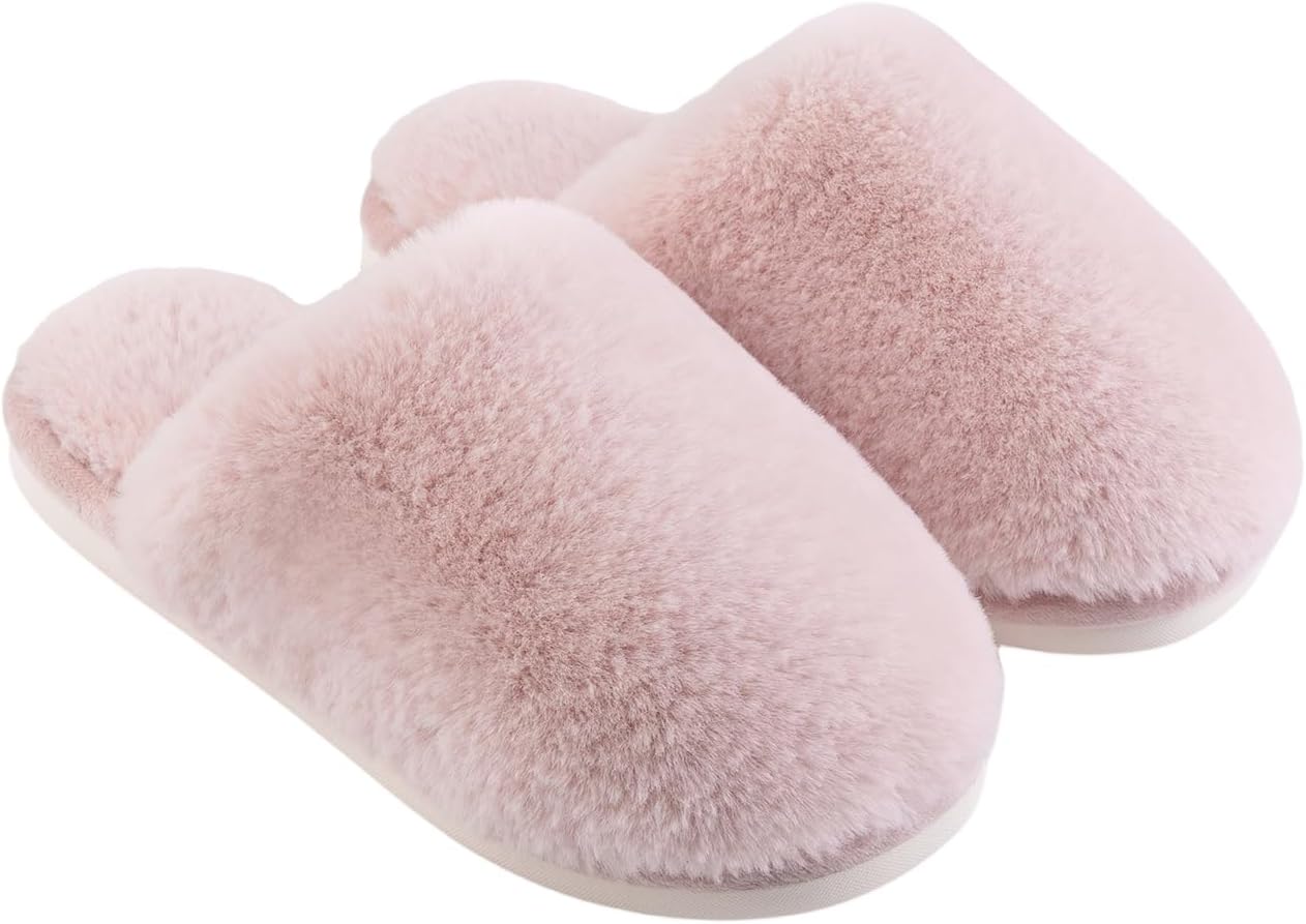 

Зимние тапочки для женщин и мужчин, пушистые, теплые, с мягкой подошвой, противоскользящие, с толстой подошвой, домашние тапочки, легкие, дышащие, для дома и улицы, сабо, унисекс Generic, розовый
