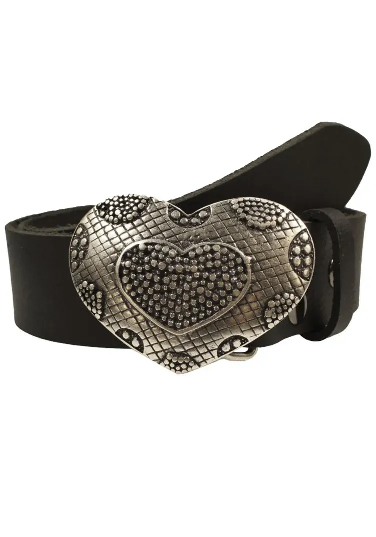 

Кожаный ремень LIFEBURG by showroom 019° со сменной застежкой "Heart Check" Rettungsring By Showroom 019°, черный