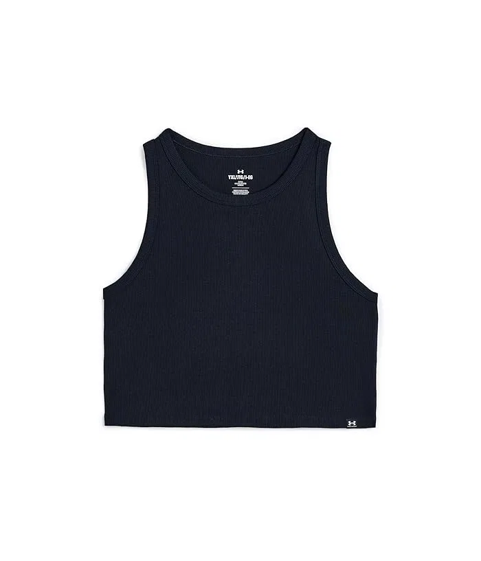 Топ Rival Ribbed Tank Top Under Armour Kids, Black/White