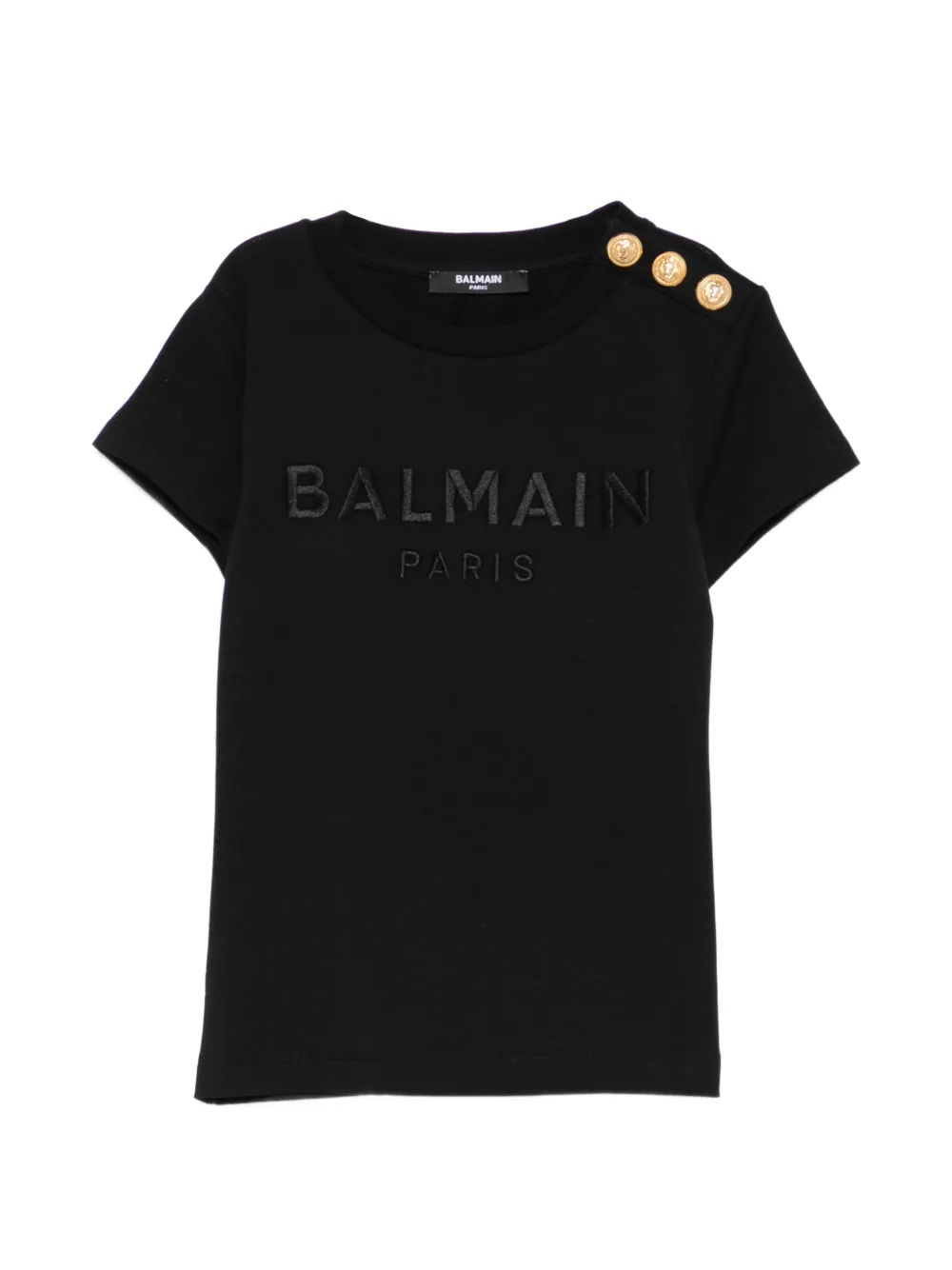 

Футболка с пуговицами Balmain Kids, черный