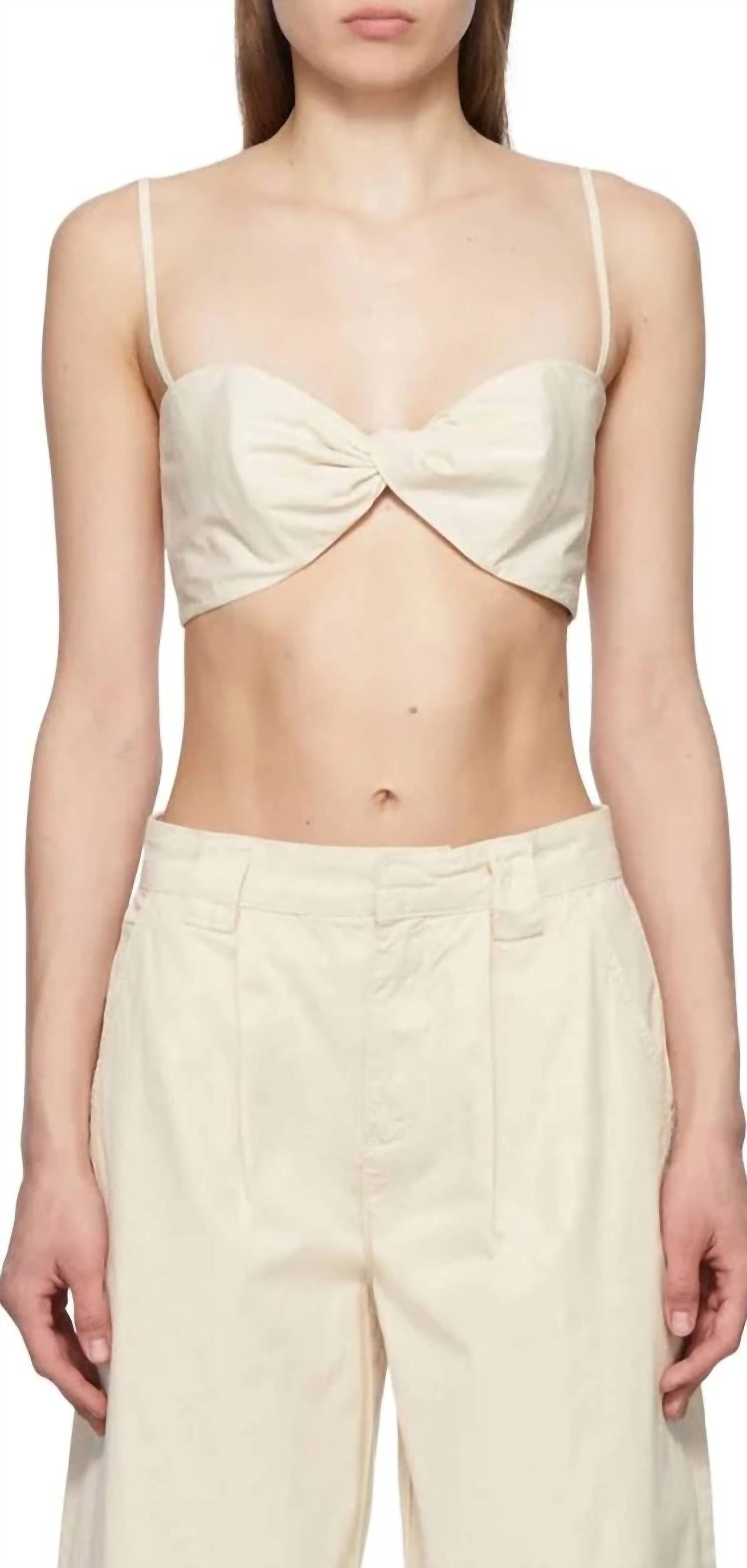 

Топ Twist Bra из льна FRAME, цвет flax