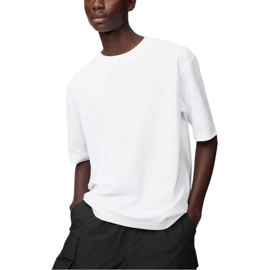 Футболка с круглым вырезом прямого кроя UNIQLO белая