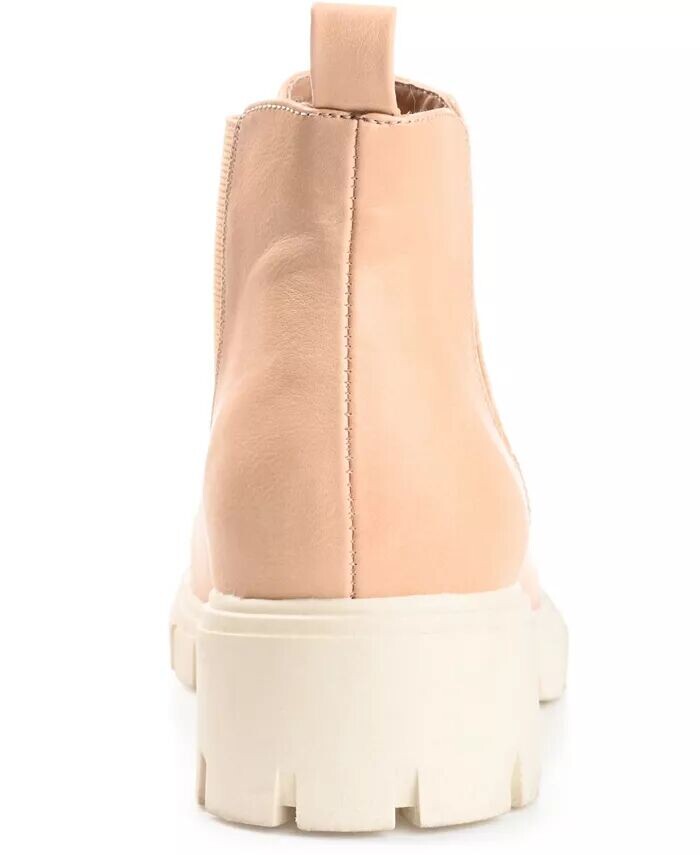 Женские ботильоны Rorke Lug Sole Stretch Gore Ankle Booties Journee Collection, коричневый/бежевый — фото 3