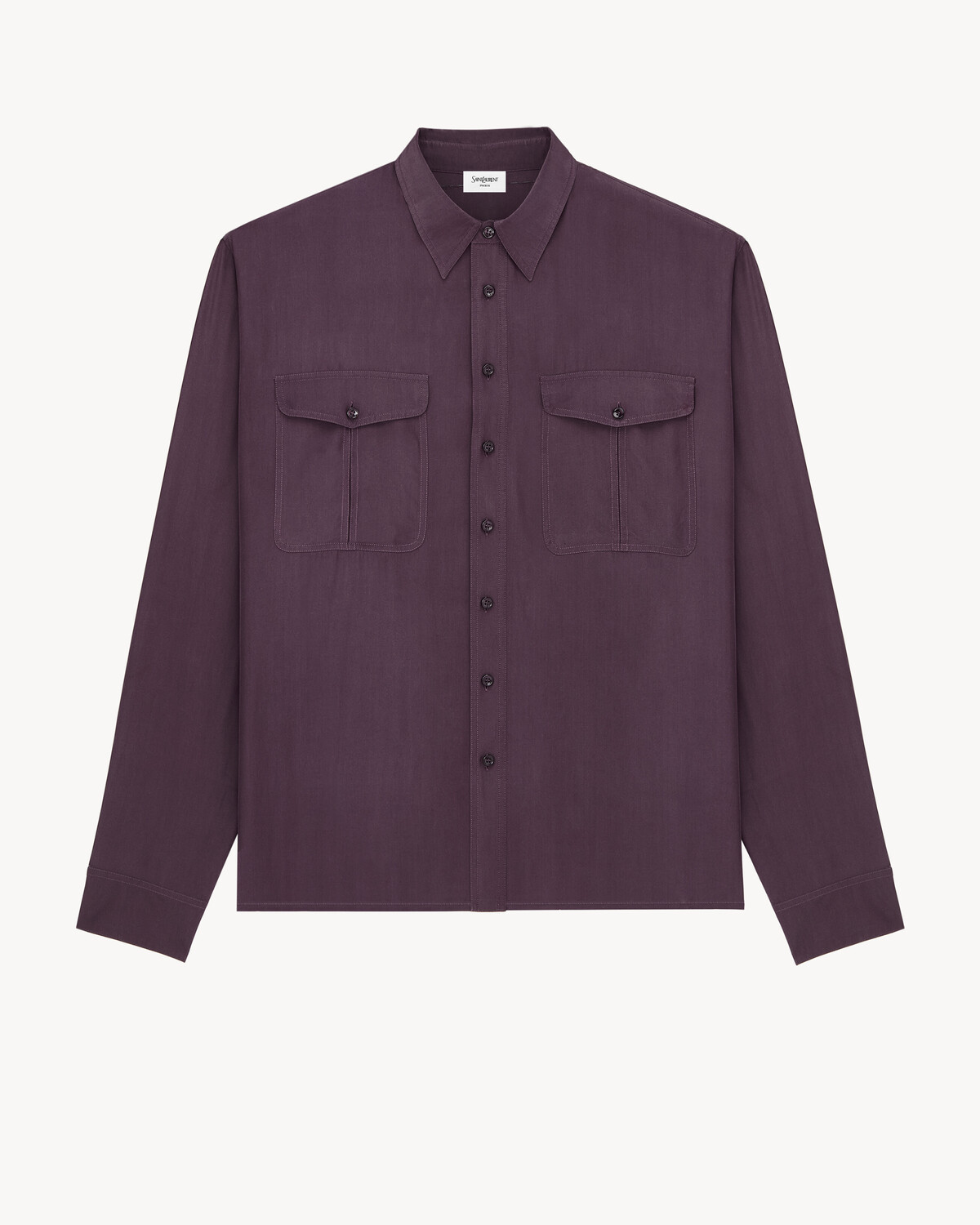 

Рубашка из вискозы и шелка SAINT LAURENT, фиолетовый