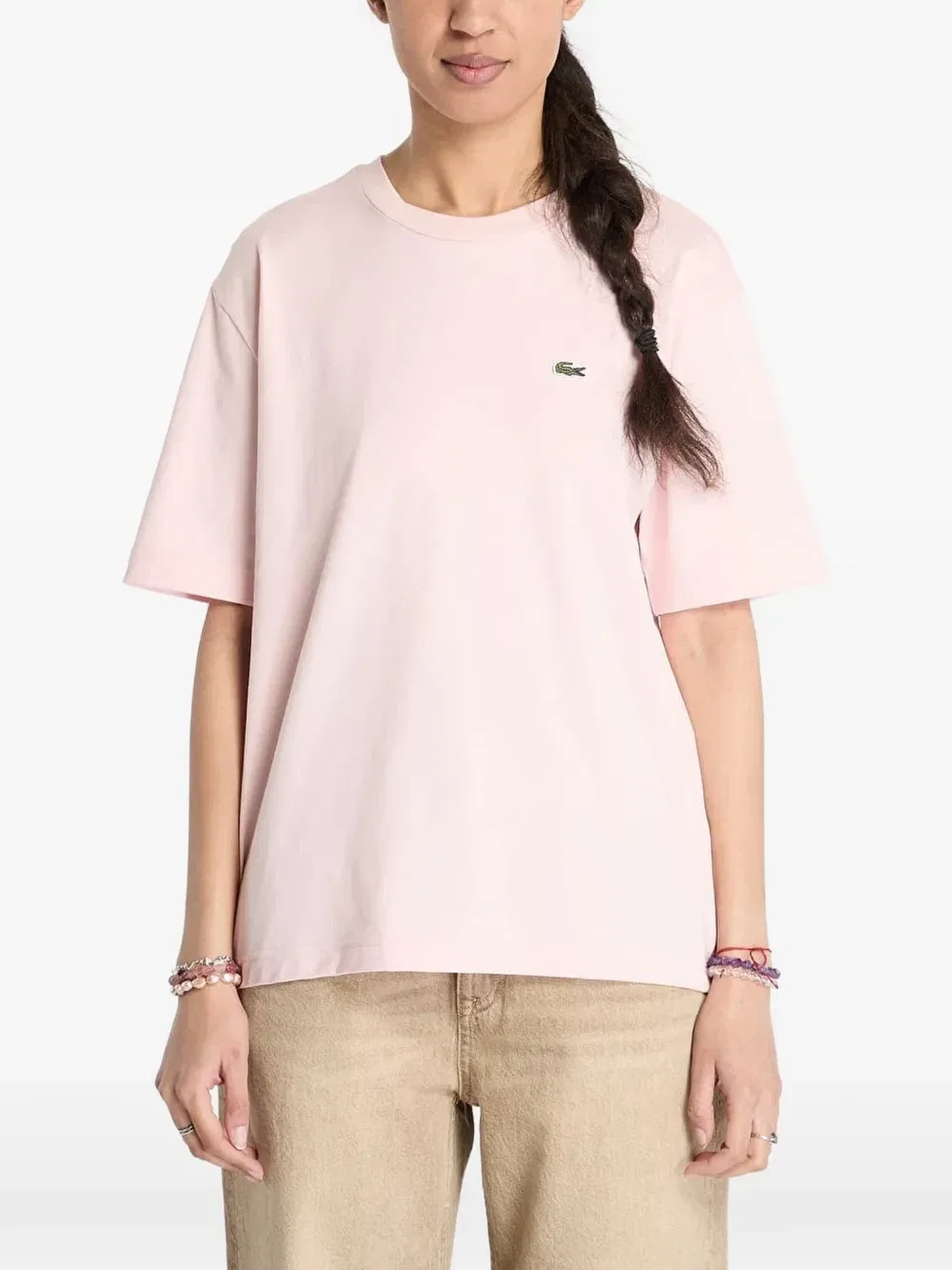 Футболка Lacoste с логотипом, классический крой, розовый
