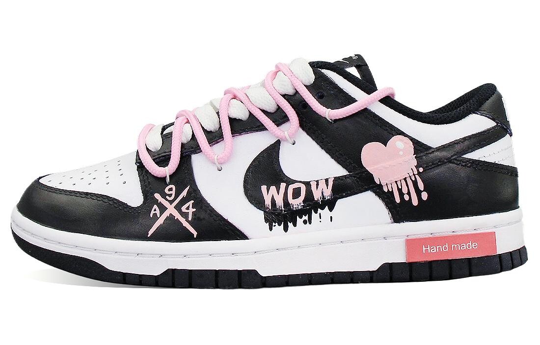 

Кроссовки Nike Dunk Skateboard Shoes Women's Low-Top Black White Pink, Черный, Кроссовки Nike Dunk Skateboard Shoes Women's Low-Top Black White Pink