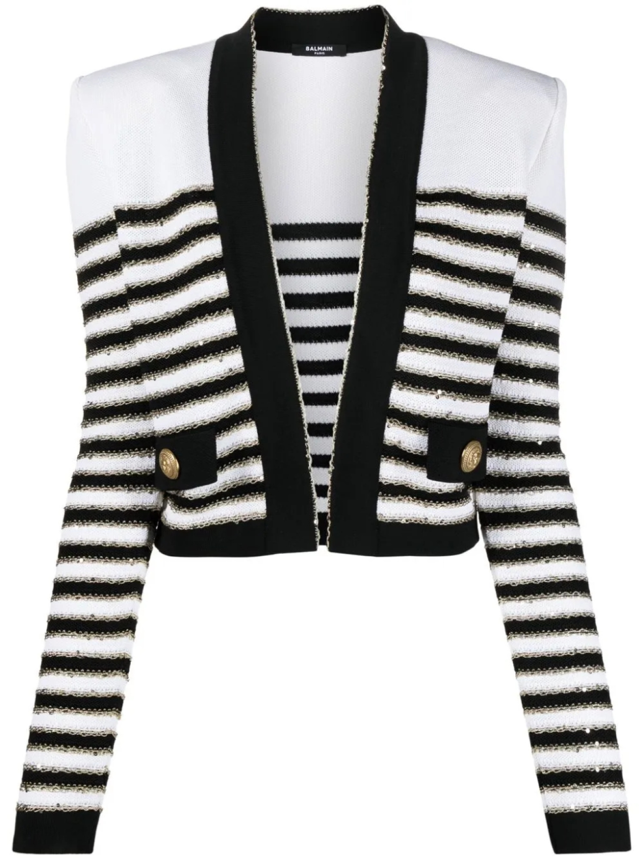 

Balmain укороченный жакет в полоску, белый