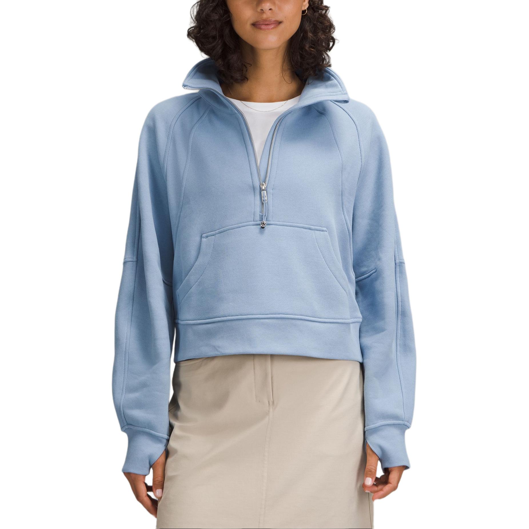 

Свитшот женский Scuba Series с воротником-воронкой и полумолнией Lululemon, синий willow/синий willow