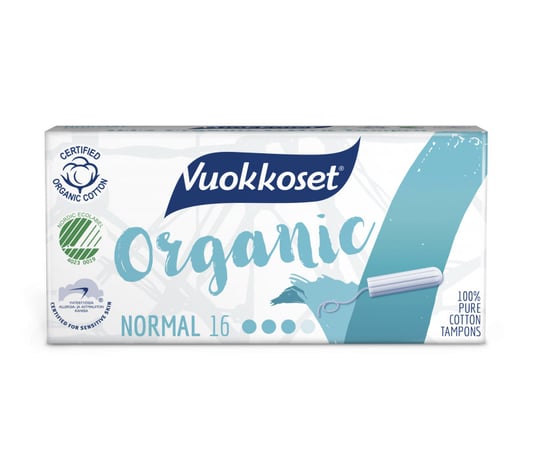 

Тампоны Organic Normal, 16 шт. Vuokkoset