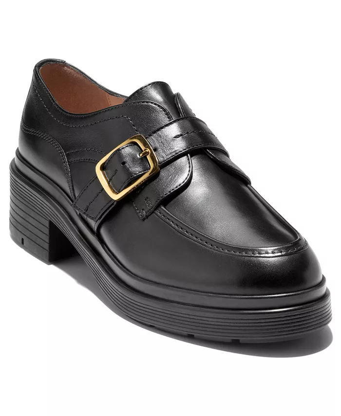 Женские лоферы Carlitta Monk Oxford Strap Lug Cole Haan, черный