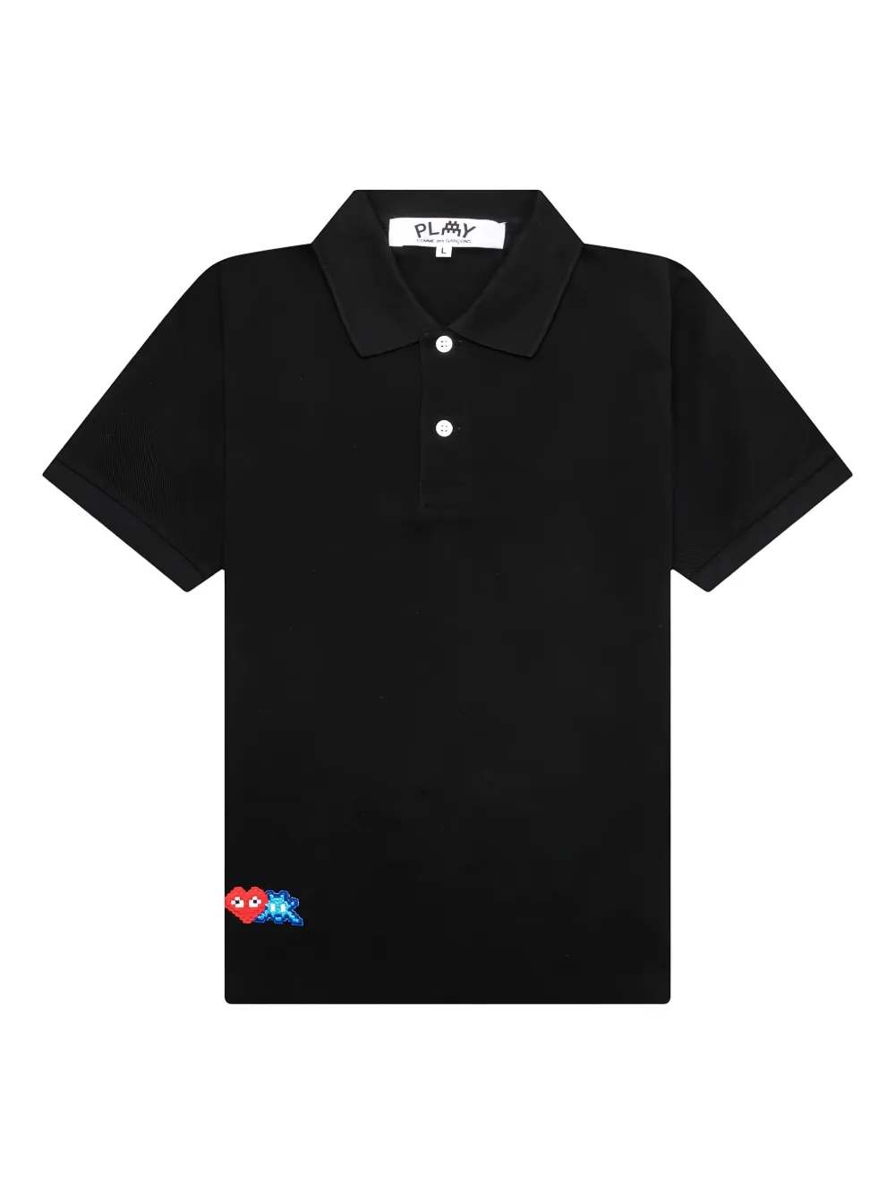 

Футболка-поло X Invader с пиксельным сердцем Comme Des Garçons Play, черный
