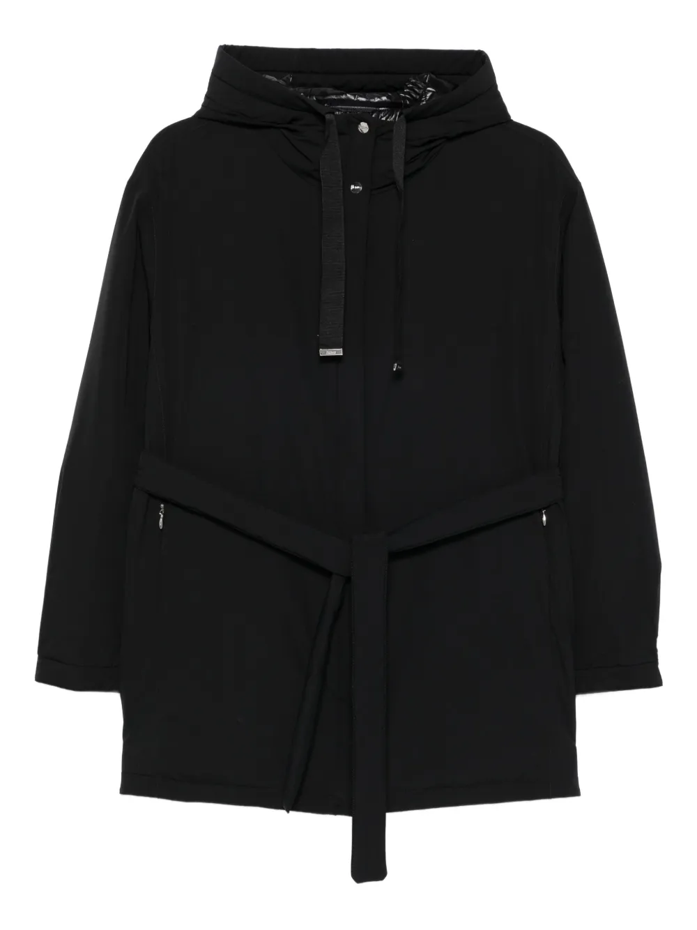 

Куртка с капюшоном и поясом Herno, черный