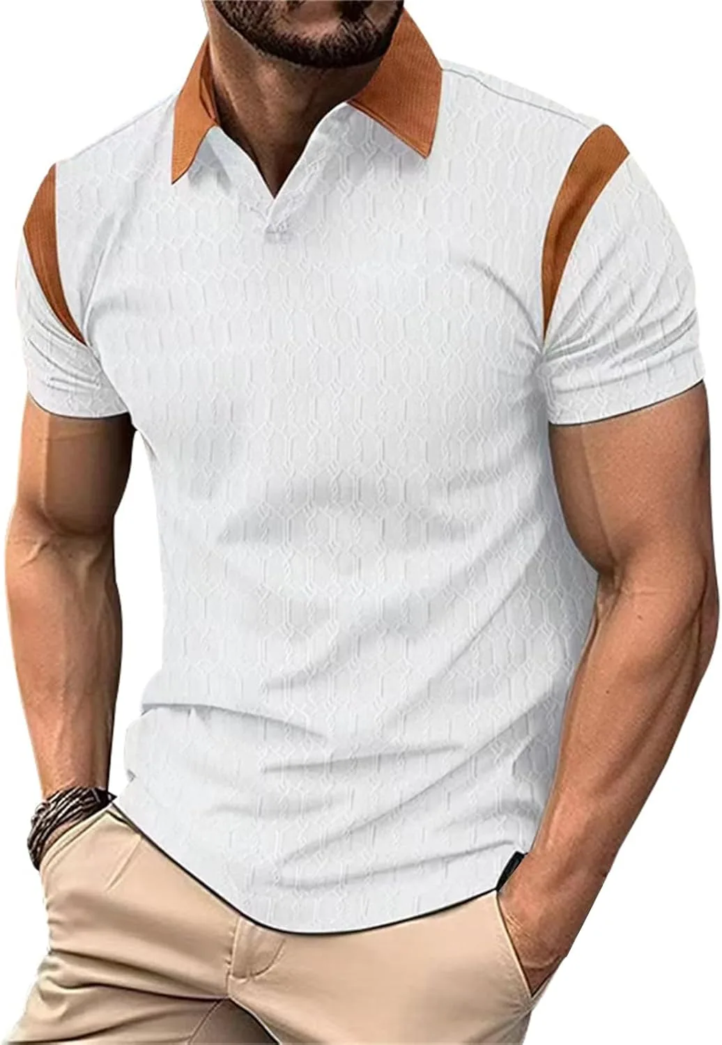 

Мужская футболка поло с коротким рукавом и воротником