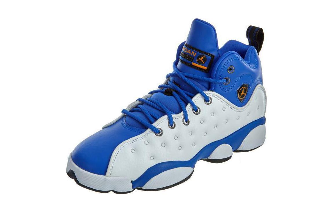 Jordan Jumpman Team II GS Cushioning, износостойкие высокие детские баскетбольные кроссовки White Blue для подростков — фото 4