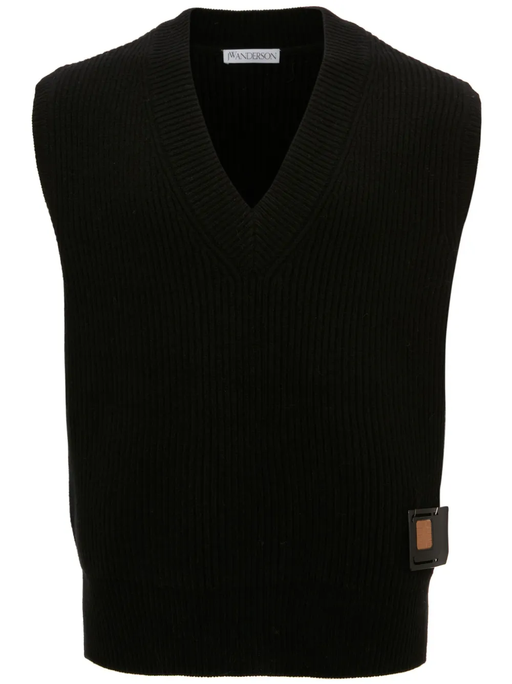 

Жилет Sim Card с V-образным вырезом Jw Anderson, черный