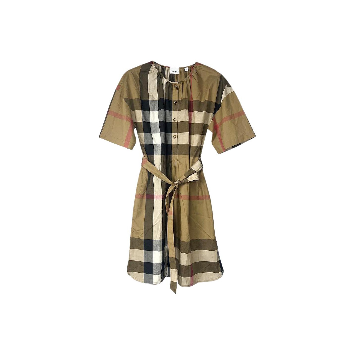

Burberry SS25 Короткое платье с короткими рукавами Women's Brown
