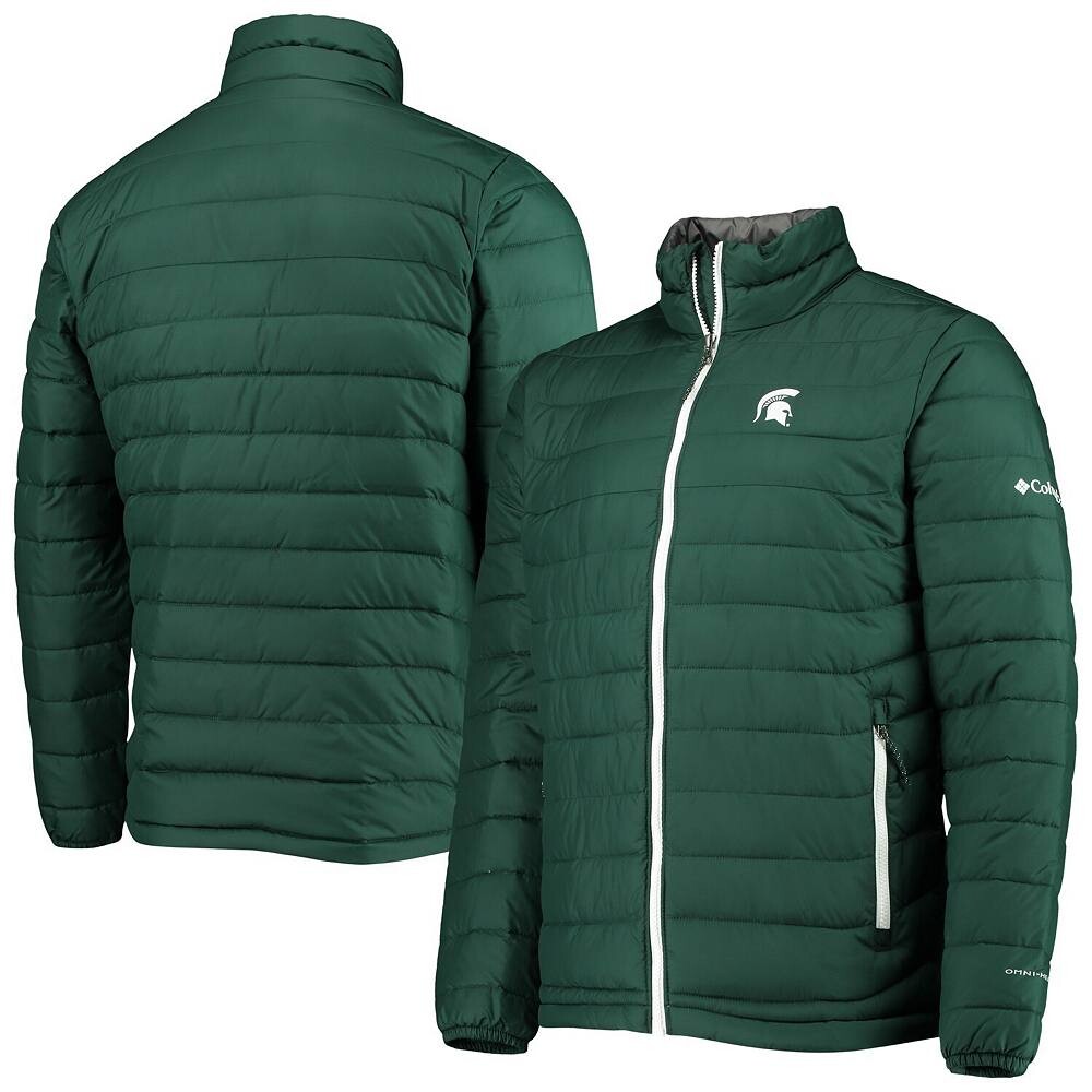 

Мужская куртка Columbia Green Michigan State Spartans Powder Lite со светоотражающим эффектом и молнией во всю длину, цвет Msu Green