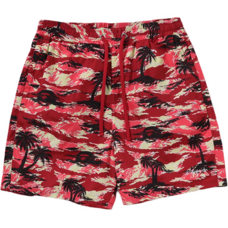 

Шорты пляжные Bape Palm Tree Camo Relaxed Fit A BATHING APE, красный