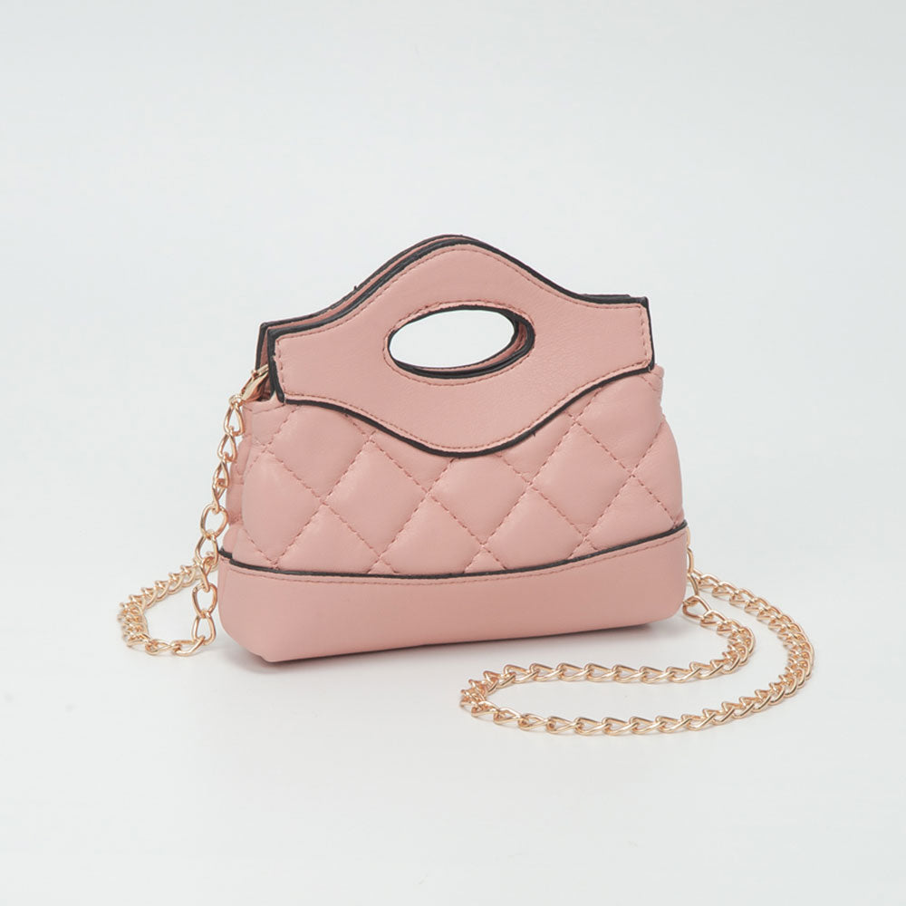 

Миниатюрная стеганая сумка через плечо из гладкой искусственной кожи FASHNZFAB, розовый