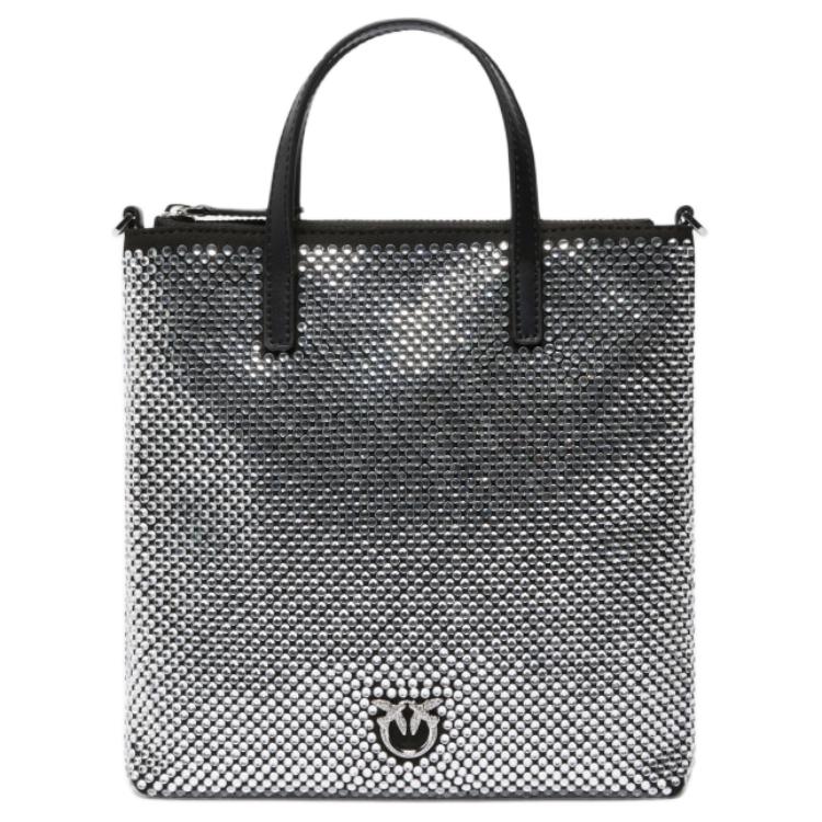 

PINKO Полиамид с полиуретаном тоут, шоппер, сумка через плечо, маленькая женская сумка silver