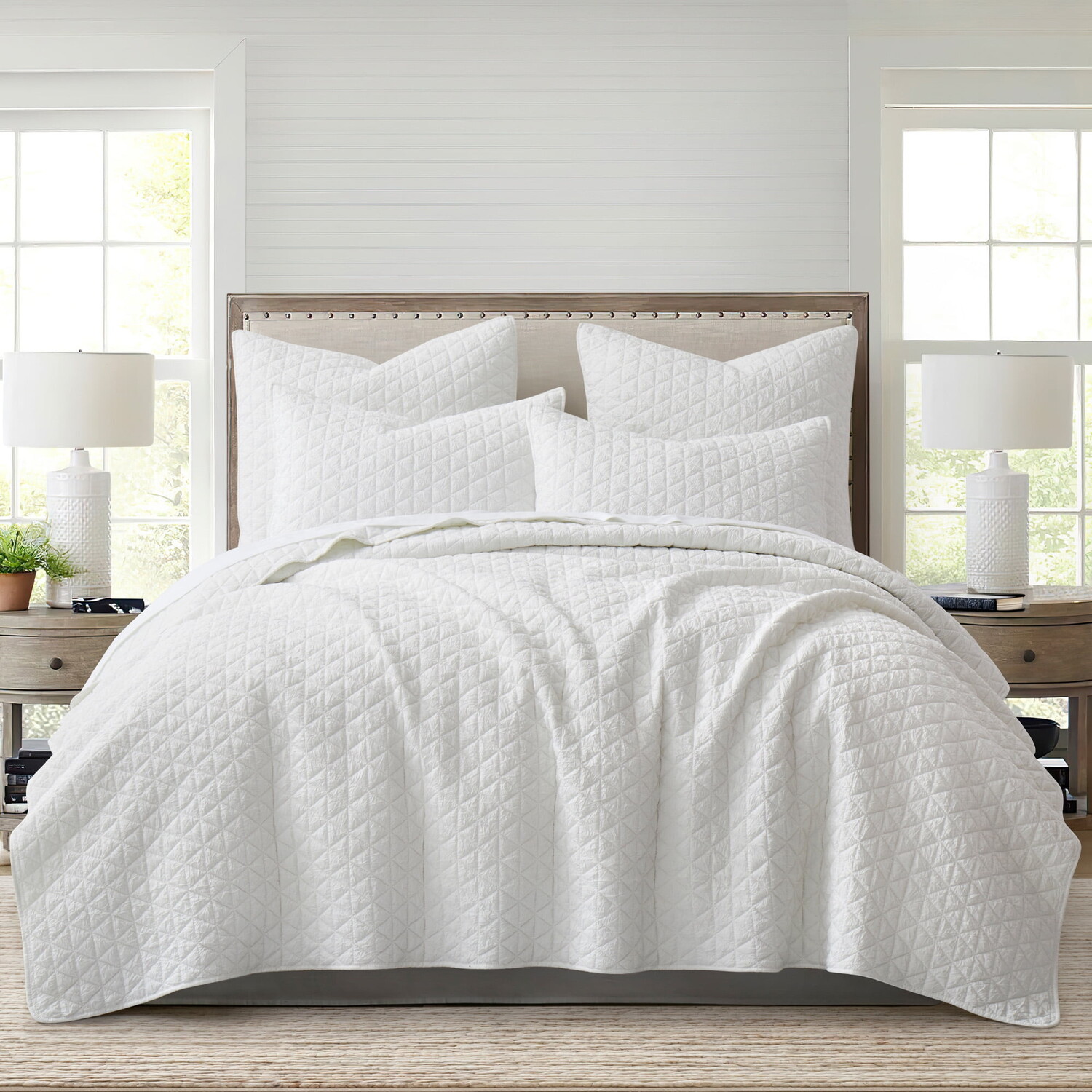 

Набор одеяло с наволочками HomThreads от Levtex Home Rowan, белый