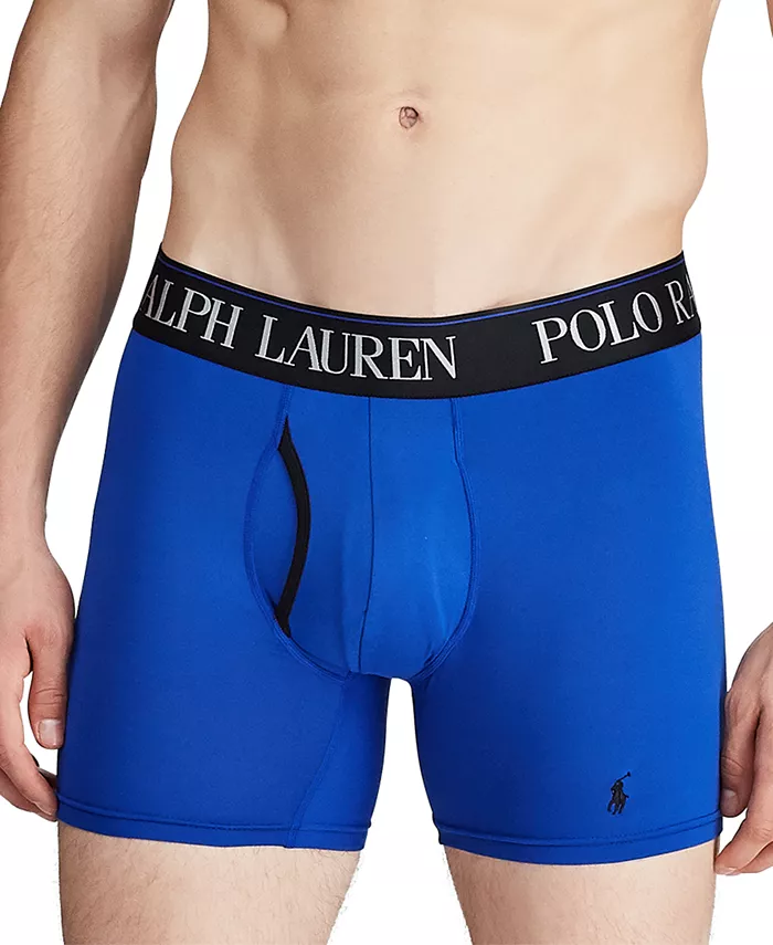 Мужские трусы-боксеры 3 шт. 4-D Flex Cool из микрофибры Polo Ralph Lauren, мультиколор — фото 2