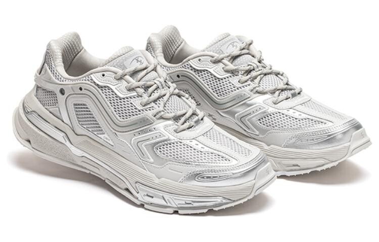 Кроссовки Shaolin Collection для мужчин с низким верхом, новые, металлические, серебристые Xtep — фото 4