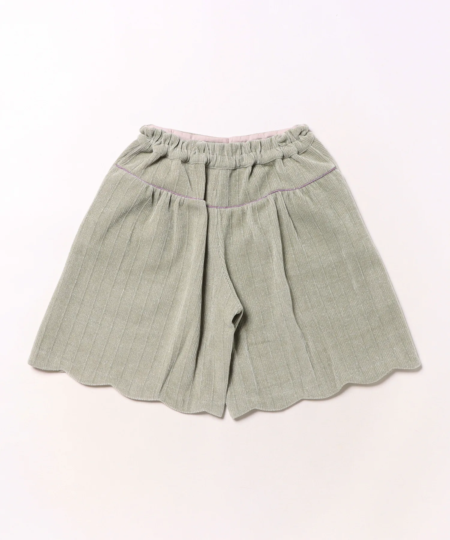 Детские штаны из костюмной ткани с пайетками Lame Corderoy Culottes zuppa di zucca светло-серые — фото 4