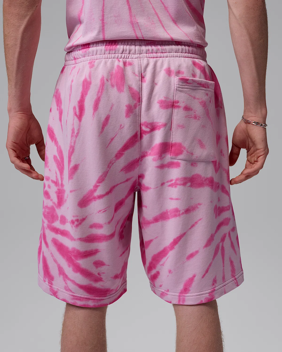 Мужские шорты Tie-Dye Festival Jordan Brooklyn Fleece, Iced Carmine/Pinksicle/Pale Ivory — фото 3