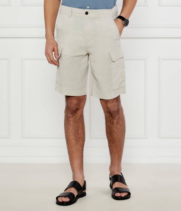 

Льняные шорты sisla-9-cargo Relaxed fit Boss Orange, желтый