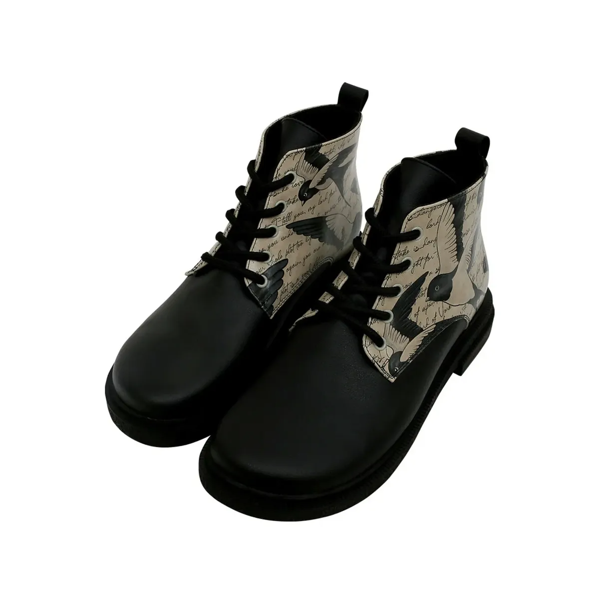 Лодочная обувь DOGO "Женские ботинки Victoria Boots Letters for Lovers Vegan Женские ботинки /", Vegan, черный