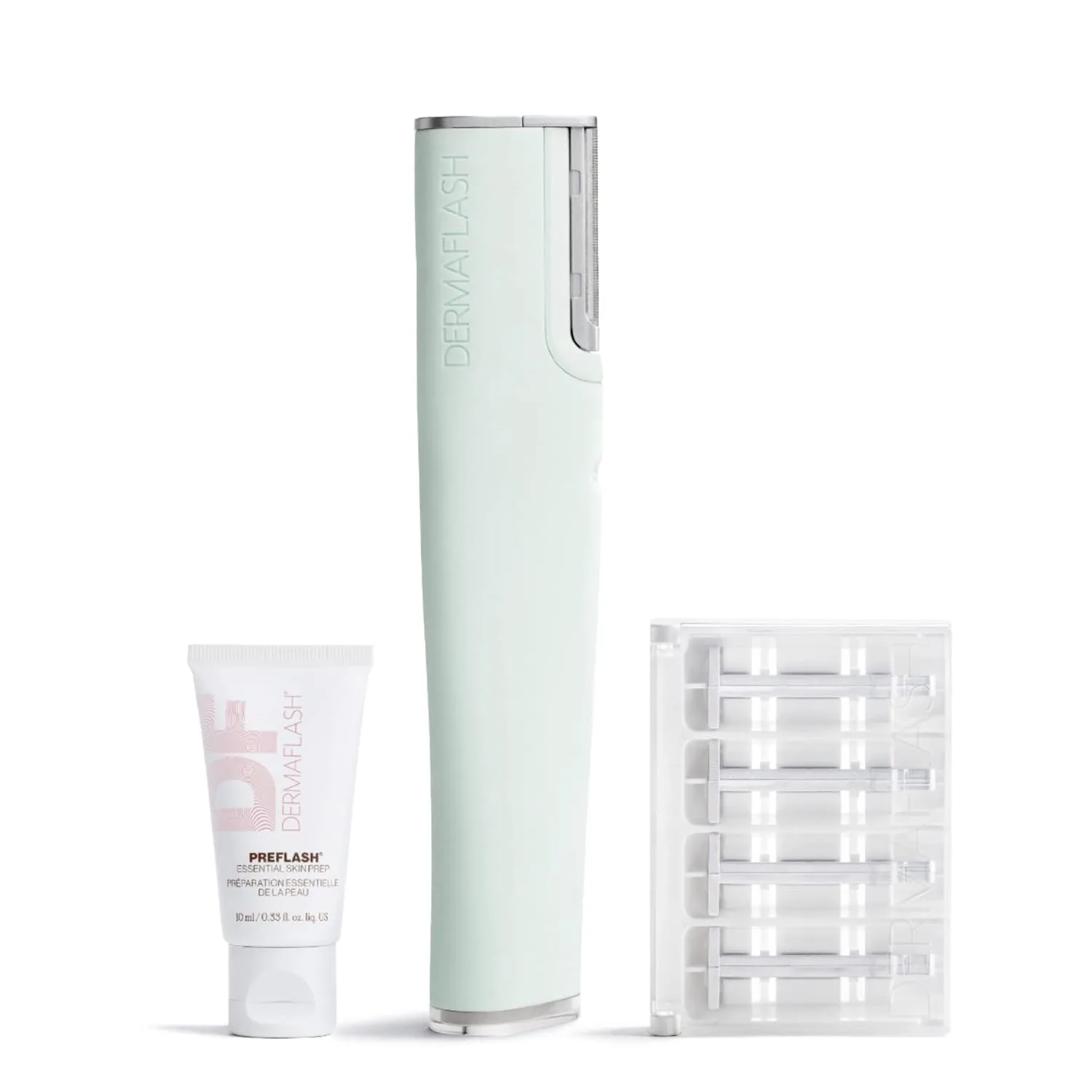 Инструмент для звуковой дермапланинга DERMAFLASH LUXE+ для удаления пушковых волос на лице, омоложения и отшелушивания., Seafoam