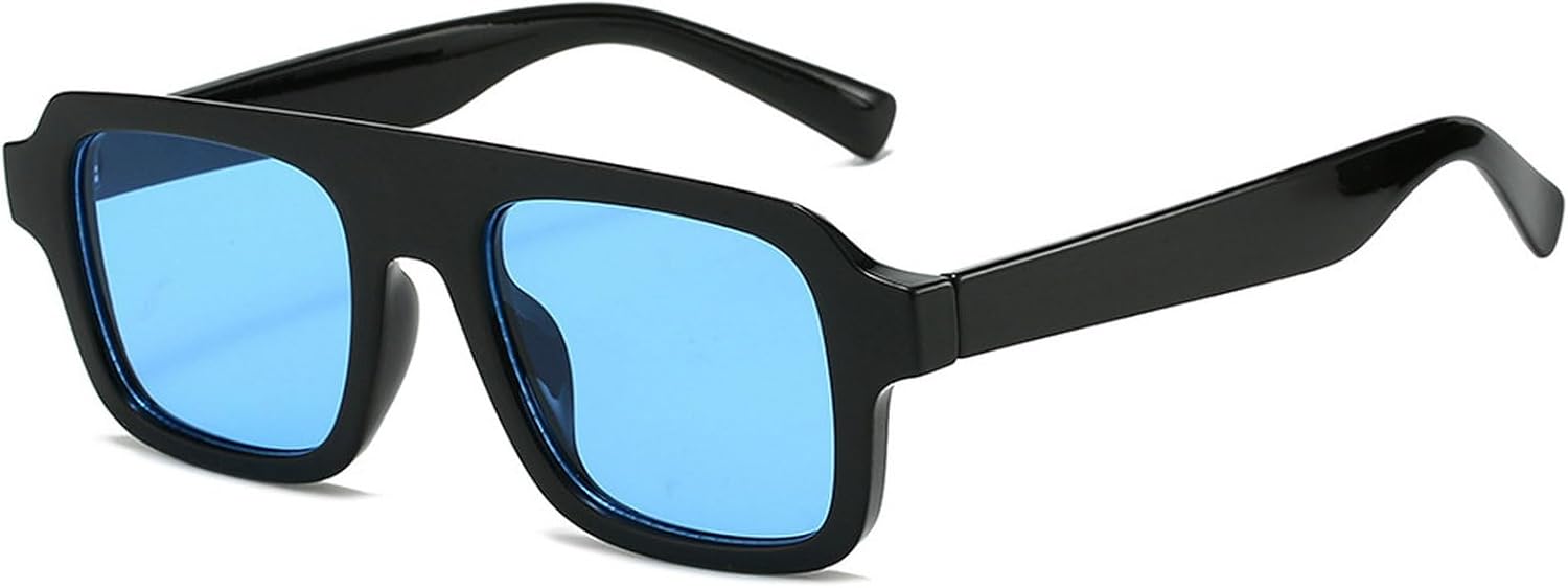 

Мужские солнцезащитные очки в стиле ретро, ​​квадратные, модные, прозрачные, красные, синие, с защитой от УФ-излучения UV400, женские солнцезащитные очки в стиле панк mincl, Blue